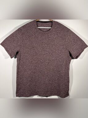 Lululemon Men’s 2XL Heathered Maroon White Athletic Stretch Shirt Yoga Run Gym